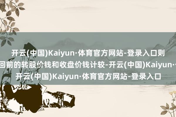 开云(中国)Kaiyun·体育官方网站-登录入口则在挽回前的往将来按挽回前的转股价钱和收盘价钱计较-开云(中国)Kaiyun·体育官方网站-登录入口