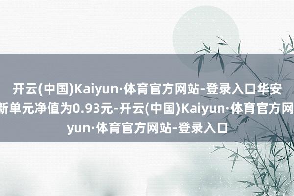 开云(中国)Kaiyun·体育官方网站-登录入口华安翻新混杂最新单元净值为0.93元-开云(中国)Kaiyun·体育官方网站-登录入口