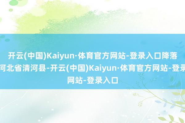 开云(中国)Kaiyun·体育官方网站-登录入口降落在了河北省清河县-开云(中国)Kaiyun·体育官方网站-登录入口