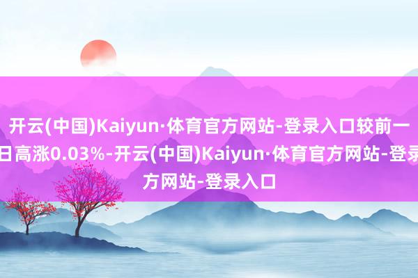 开云(中国)Kaiyun·体育官方网站-登录入口较前一交游日高涨0.03%-开云(中国)Kaiyun·体育官方网站-登录入口