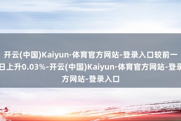 开云(中国)Kaiyun·体育官方网站-登录入口较前一往翌日上升0.03%-开云(中国)Kaiyun·体育官方网站-登录入口