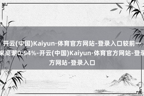 开云(中国)Kaiyun·体育官方网站-登录入口较前一往将来高潮0.54%-开云(中国)Kaiyun·体育官方网站-登录入口