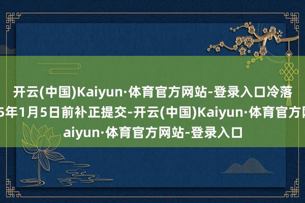 开云(中国)Kaiyun·体育官方网站-登录入口冷落徒然者在2025年1月5日前补正提交-开云(中国)Kaiyun·体育官方网站-登录入口