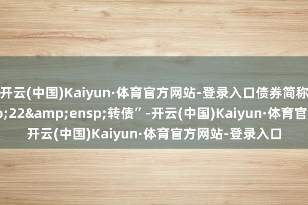 开云(中国)Kaiyun·体育官方网站-登录入口债券简称“伟 22 转债”-开云(中国)Kaiyun·体育官方网站-登录入口
