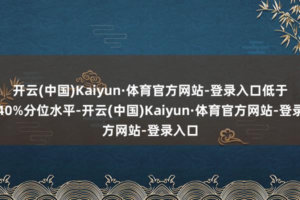 开云(中国)Kaiyun·体育官方网站-登录入口低于历史40%分位水平-开云(中国)Kaiyun·体育官方网站-登录入口