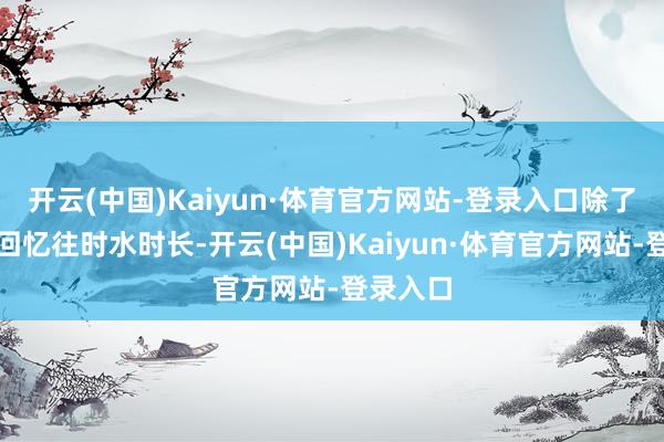 开云(中国)Kaiyun·体育官方网站-登录入口除了能通过回忆往时水时长-开云(中国)Kaiyun·体育官方网站-登录入口