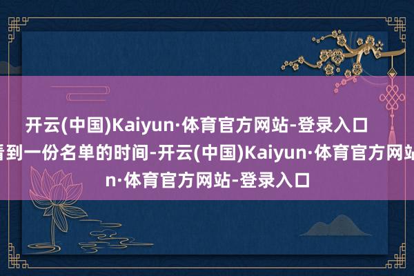 开云(中国)Kaiyun·体育官方网站-登录入口        我之前看到一份名单的时间-开云(中国)Kaiyun·体育官方网站-登录入口