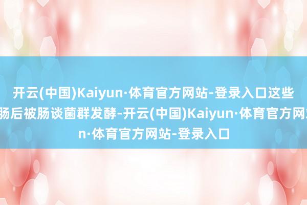 开云(中国)Kaiyun·体育官方网站-登录入口这些物资插足大肠后被肠谈菌群发酵-开云(中国)Kaiyun·体育官方网站-登录入口