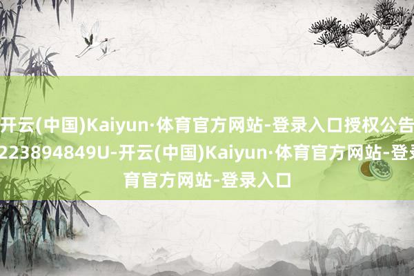 开云(中国)Kaiyun·体育官方网站-登录入口授权公告号CN223894849U-开云(中国)Kaiyun·体育官方网站-登录入口