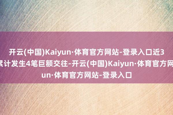 开云(中国)Kaiyun·体育官方网站-登录入口近3个月内该股累计发生4笔巨额交往-开云(中国)Kaiyun·体育官方网站-登录入口