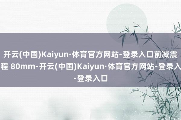 开云(中国)Kaiyun·体育官方网站-登录入口前减震行程 80mm-开云(中国)Kaiyun·体育官方网站-登录入口
